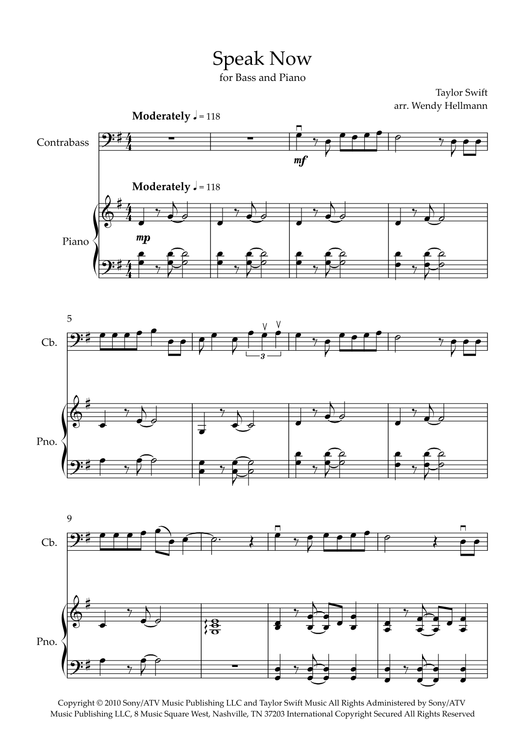 Speak Now (arr. Wendy Hellmann)