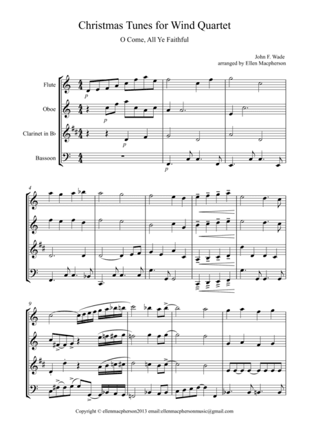 Christmas Tunes for Wind Quartet (arr. Ellen Macpherson)