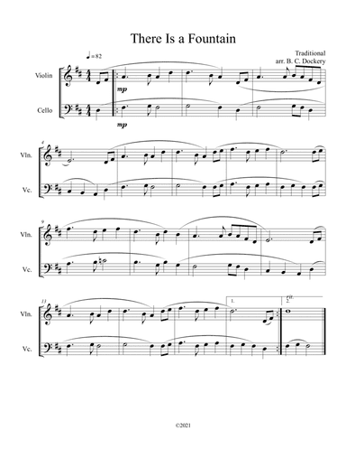 There Is a Fountain (Violin and Cello Duet) (arr. B. C. Dockery)