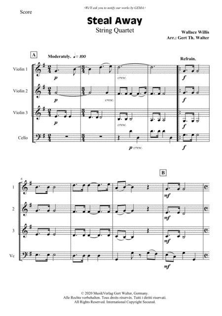 Steal Away (arr. Gert Th. Walter)