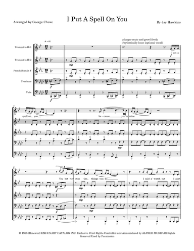 I Put A Spell On You (arr. George B Chave)