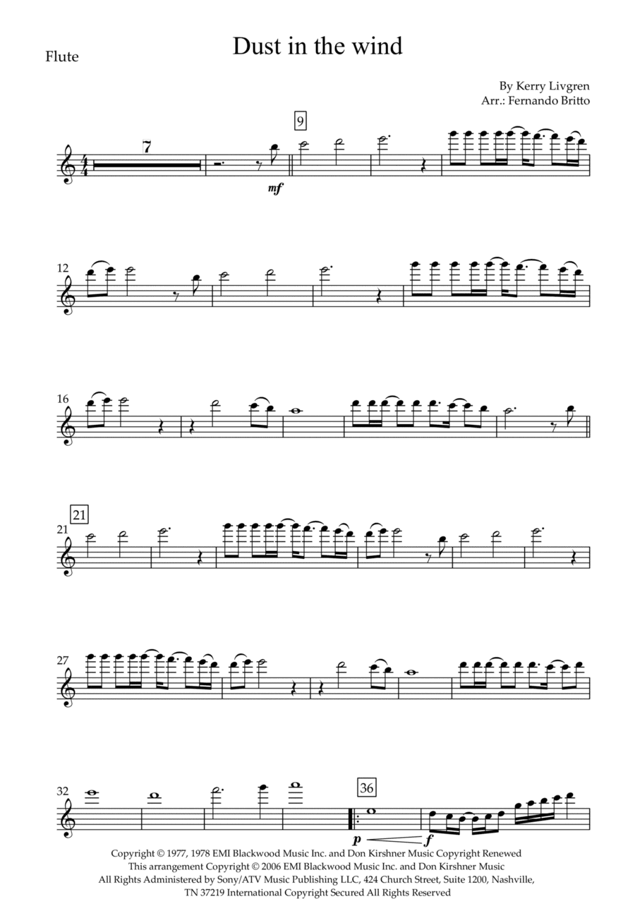 Dust In The Wind (arr. Fernando Britto)