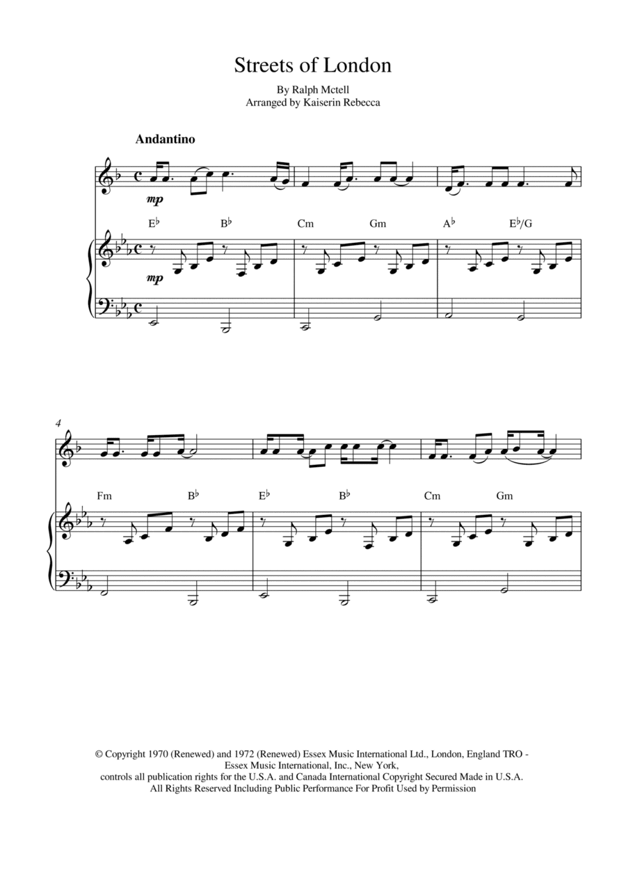 Streets Of London (arr. Kaiserin Rebecca)