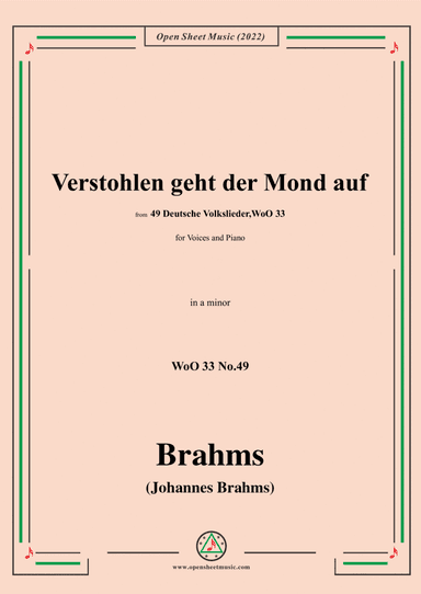 Brahms-Verstohlen geht der Mond auf,WoO 33 No.49 (arr. Open Cloud)