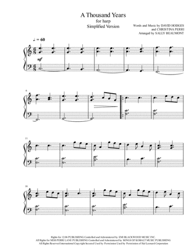 A Thousand Years (arr. Sally Beaumont)