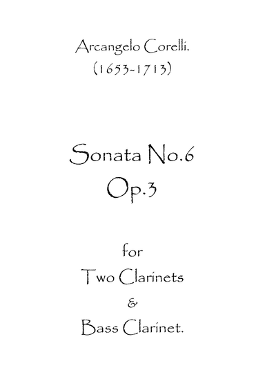 Sonata No.6 Op.3 (arr. Spence Bundy)
