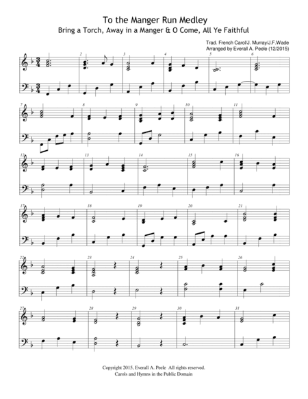 To the Manger Run Medley (Bring a Torch, Away in a Manger, O Come All Ye Faithful) (arr. Everall A. Peele)