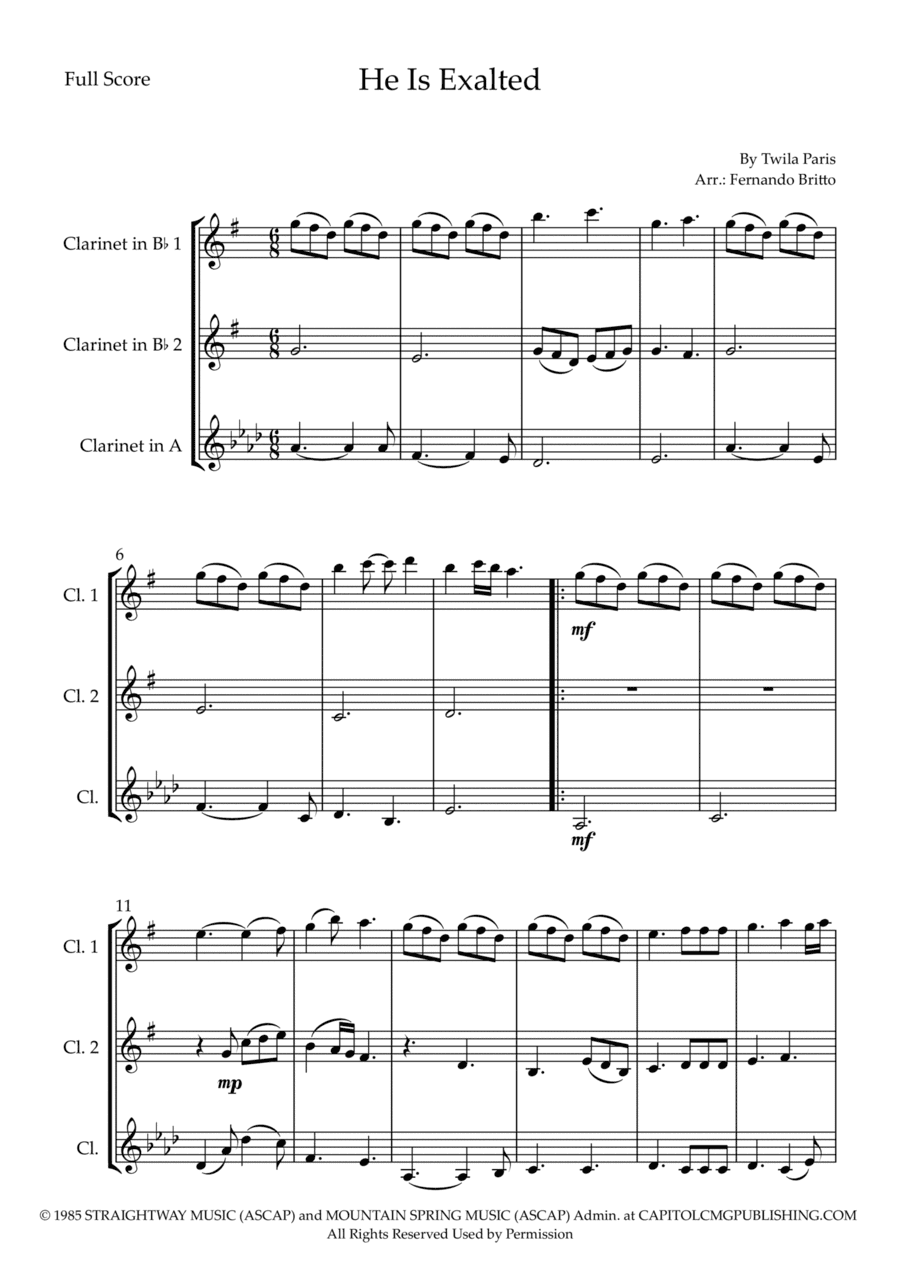 He Is Exalted (arr. Fernando Britto)