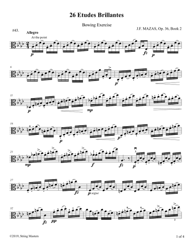 Mazas, Etudes for Viola Op 36, Book 2, No.43 (arr. String Masters)