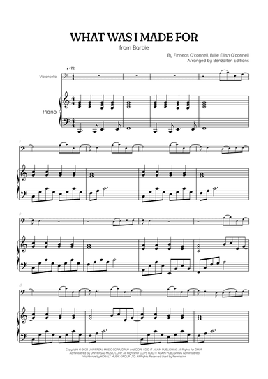 What Was I Made For? (arr. Benzaiten Editions)