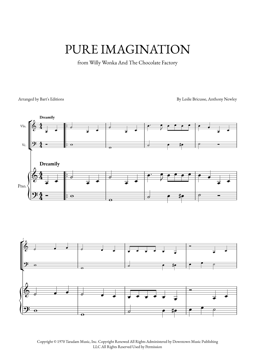 Pure Imagination (arr. Bart's Editions)