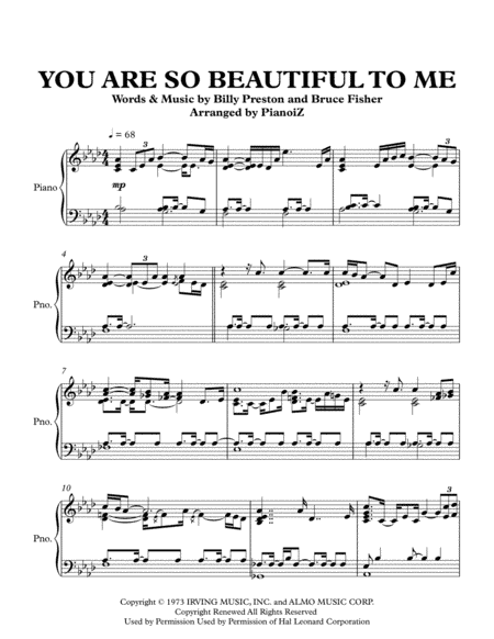You Are So Beautiful (arr. PianoiZ)