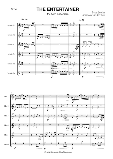 The Entertainer (arr. Sjoerd van der Veen)