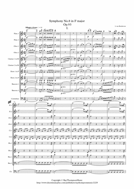 Beethoven: Symphony No.8 in F Op.93 Mvt.I - wind dectet (arr. Ray Thompson)