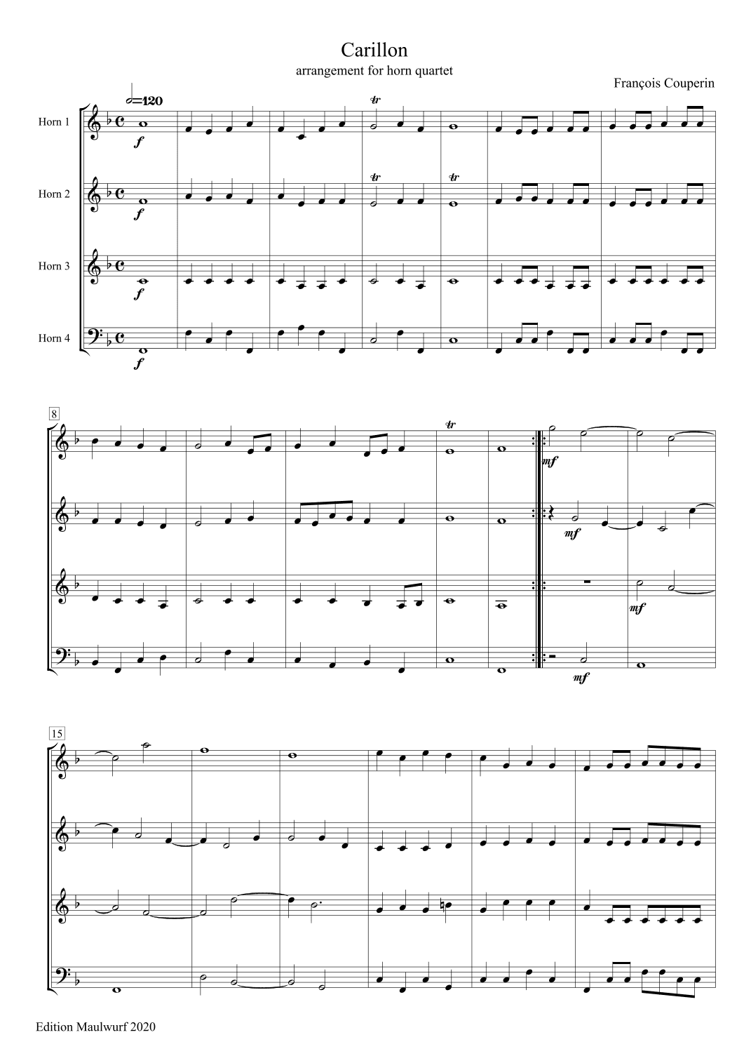 Carillon (arr. Edition Maulwurf)
