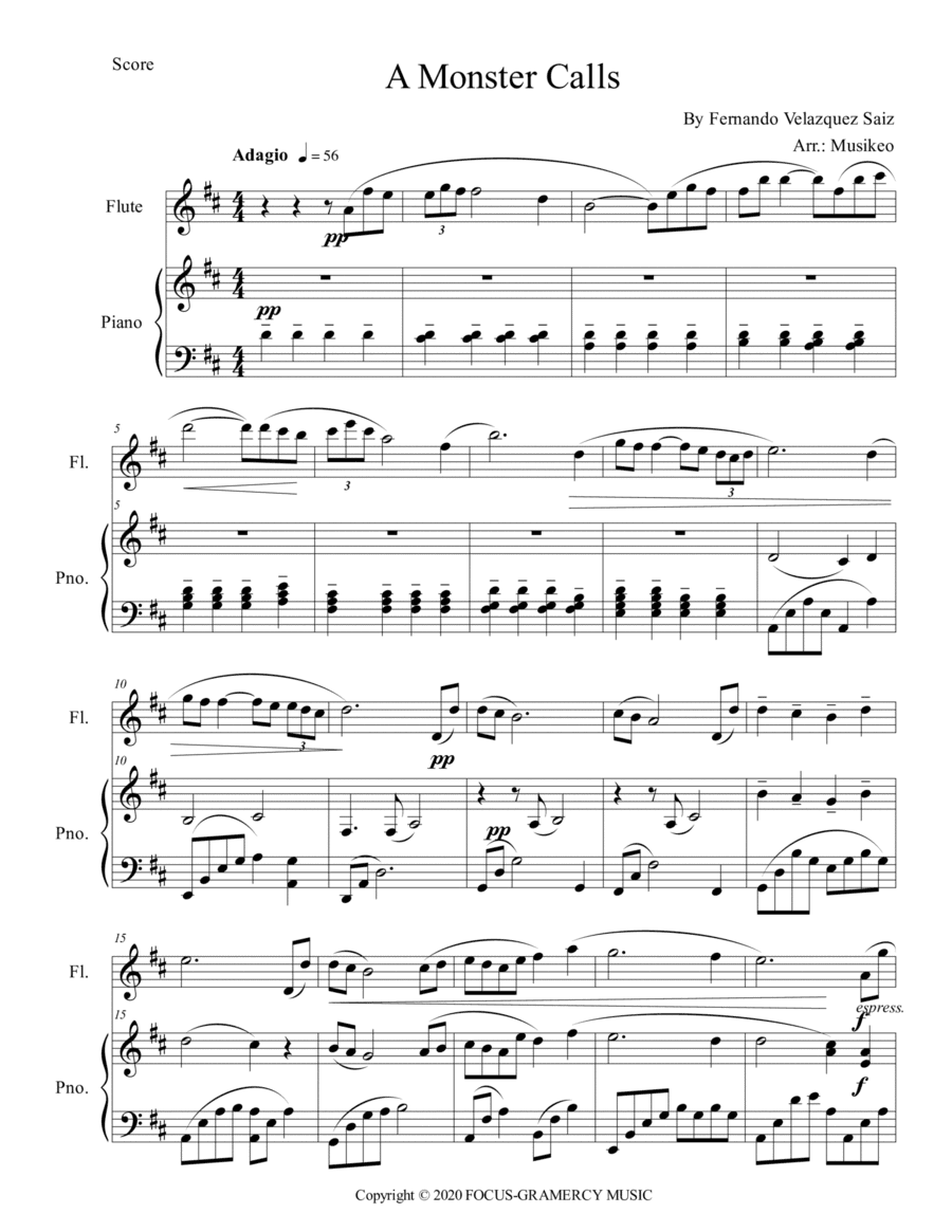 A Monster Calls (arr. Musikeo)