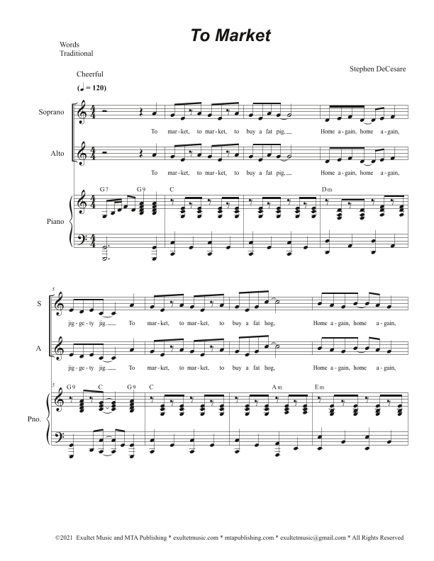 To Market (2-part choir - (SA)
