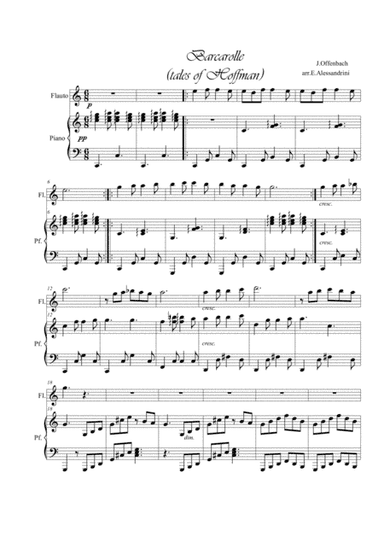 Barcarola. Flute and piano (arr. Ester Alessandrini)