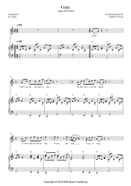 Gaye (arr. M Colley)