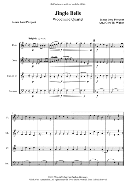 Jingle Bells (arr. Gert Th. Walter)