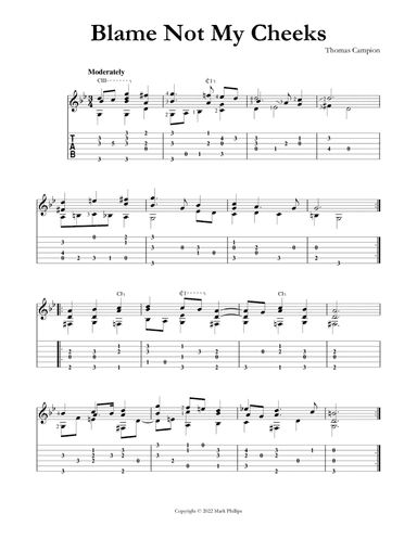 Blame Not My Cheeks (arr. Mark Phillips)