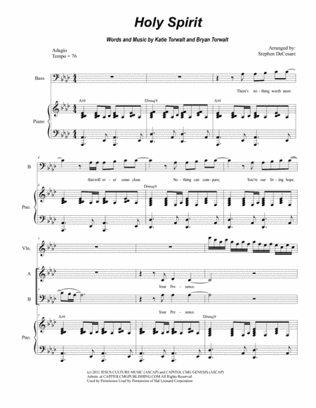 Holy Spirit (arr. Stephen DeCesare)