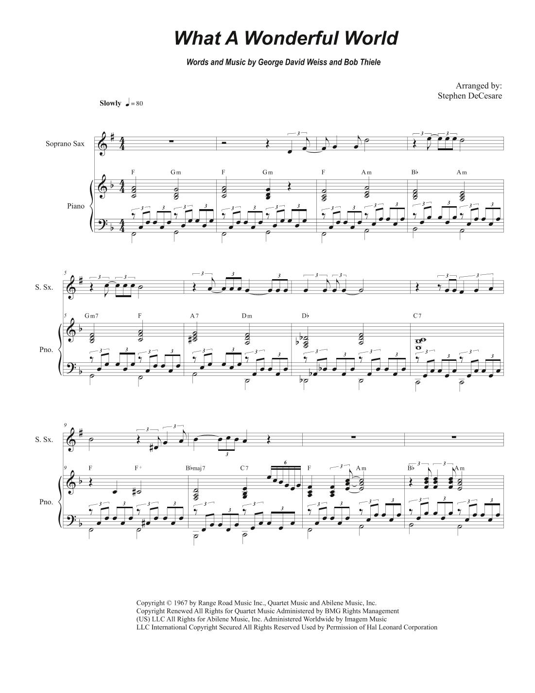 What A Wonderful World (arr. Stephen DeCesare)