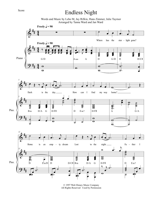 Endless Night (arr. Tanna Ward and Jan Ward)