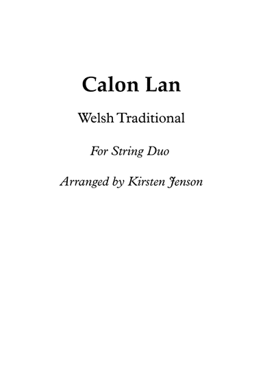Calon Lan (arr. Kirsten Jenson)