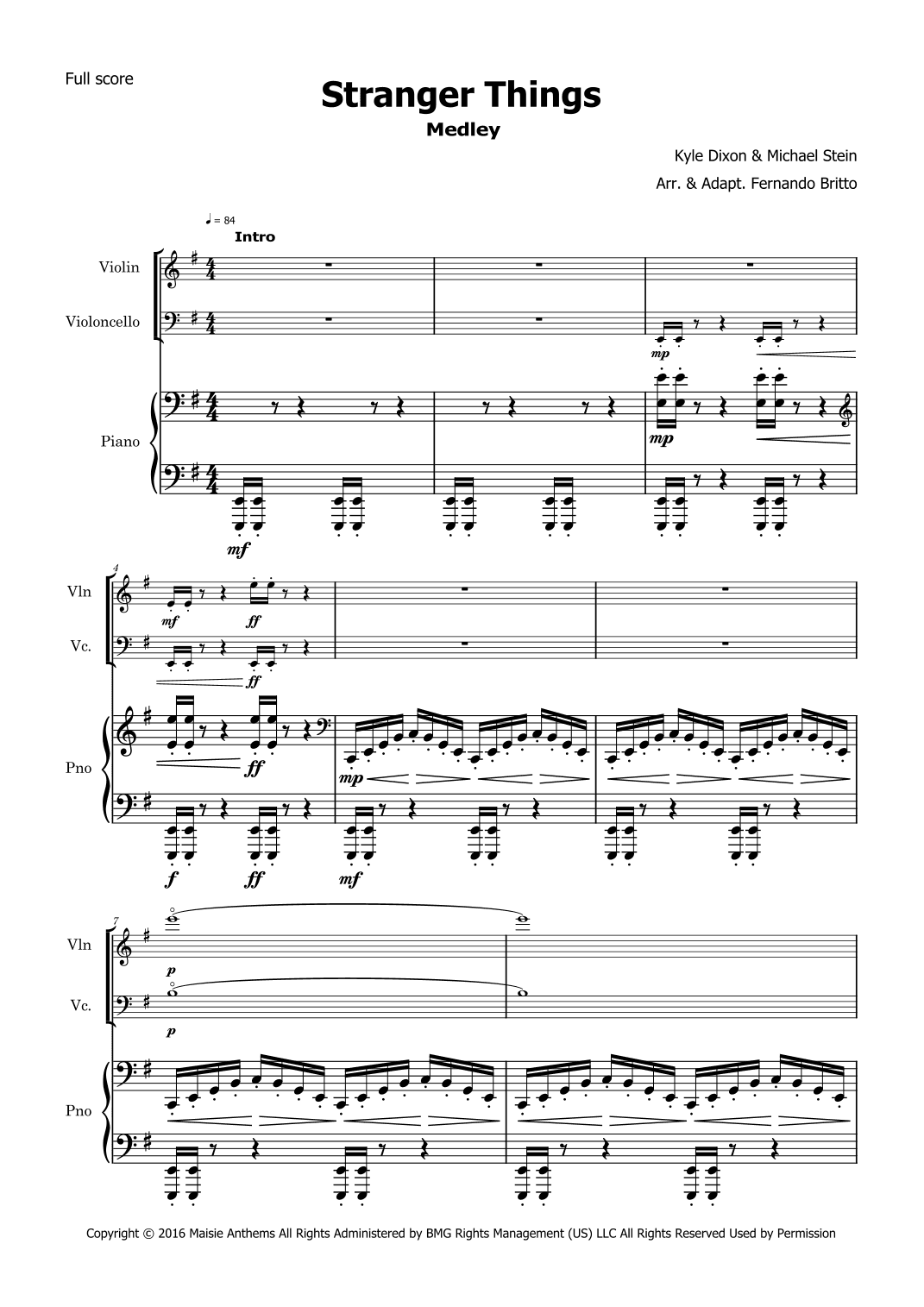 Stranger Things Main Title Theme (arr. Fernando Britto)