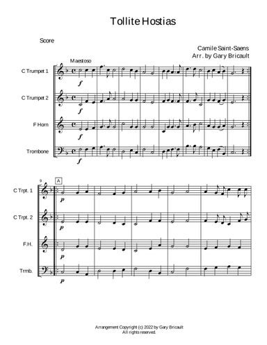 Tollite Hostias (arr. Gary Bricault)