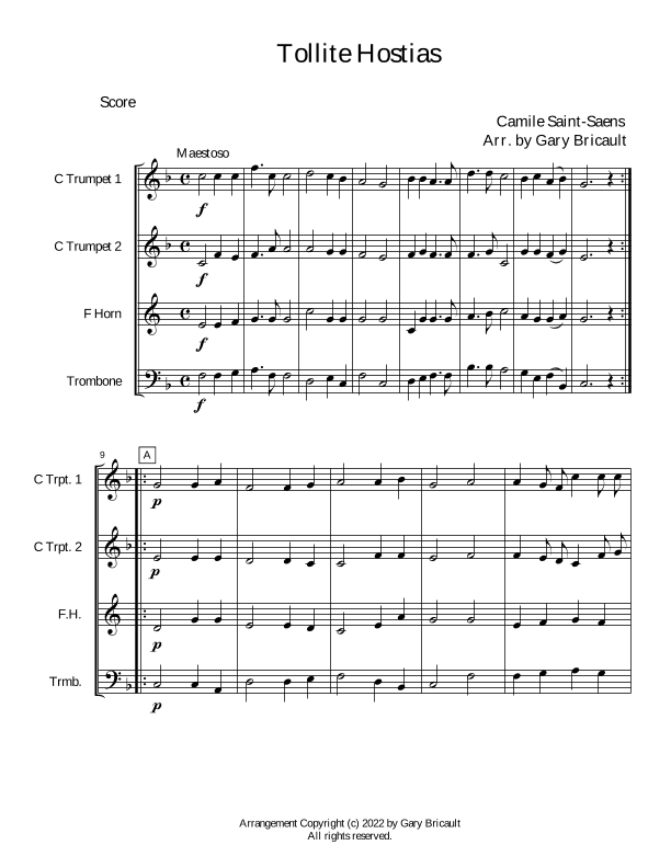 Tollite Hostias (arr. Gary Bricault)