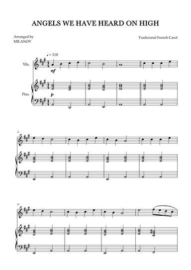 Angels We Have Heard on High | Christmas song | violin | easy beginner (arr. Milanov)