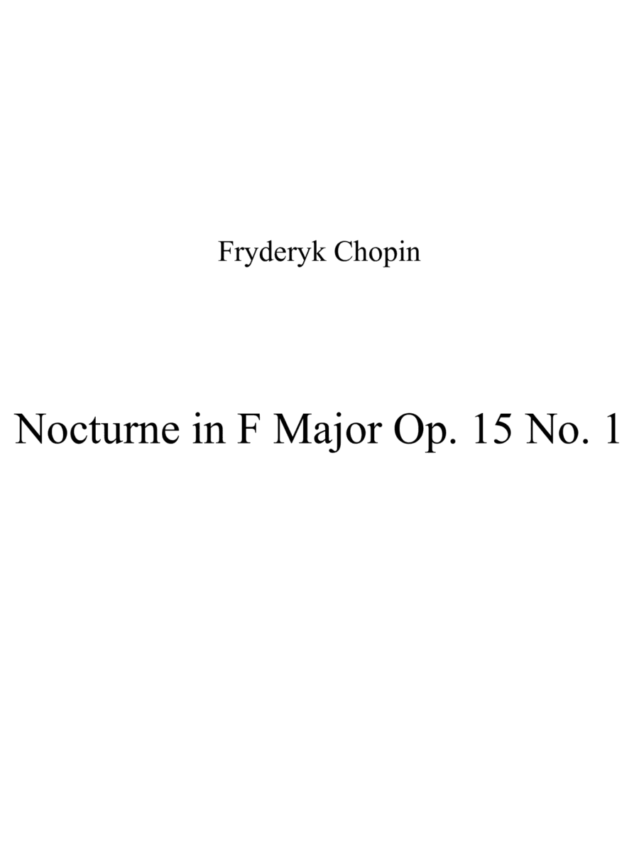 Nocturne in F Major Op. 15 No. 1 (arr. Patrizia Luraschi)