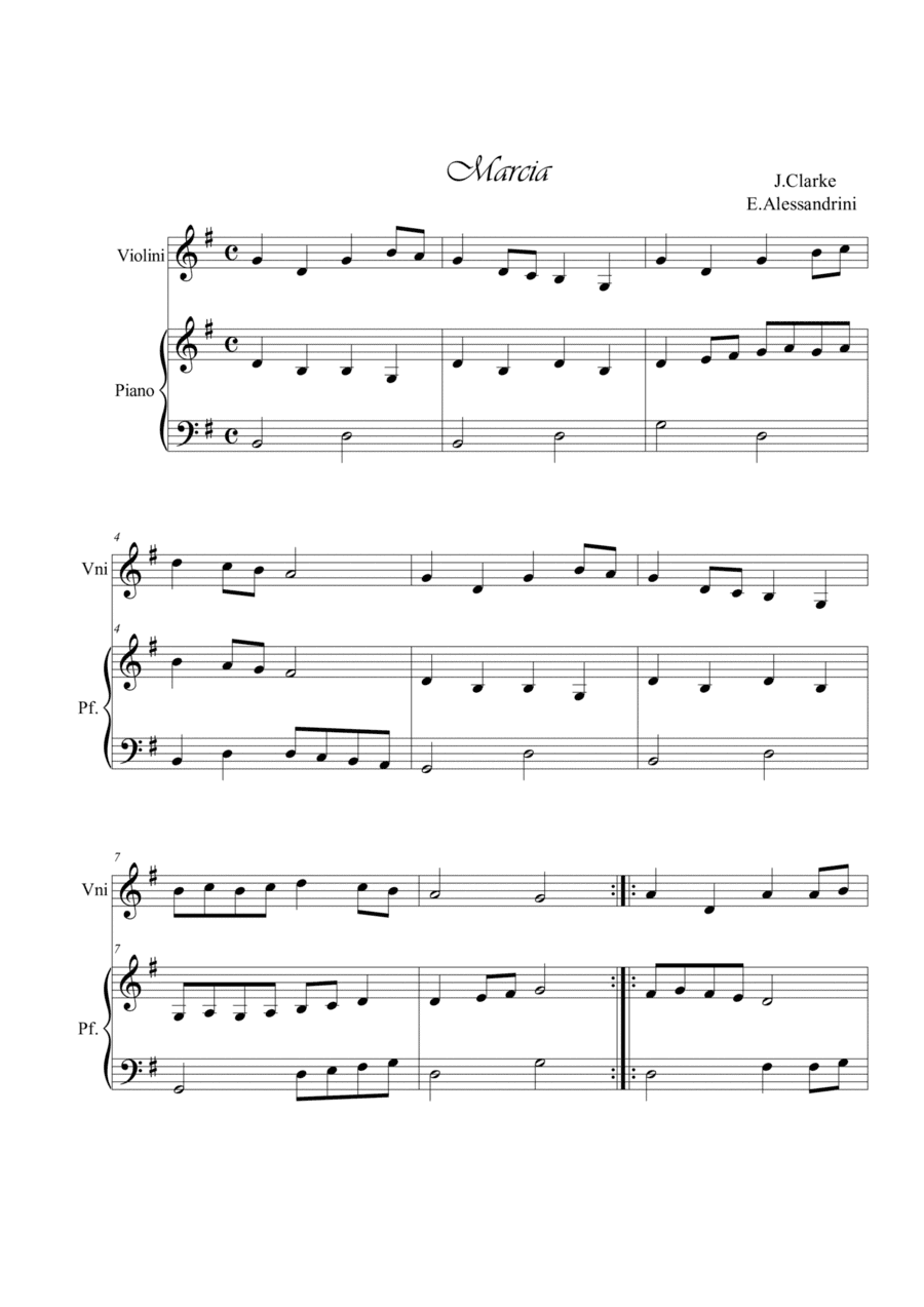 Marcia. Violin and piano (arr. Ester Alessandrini)