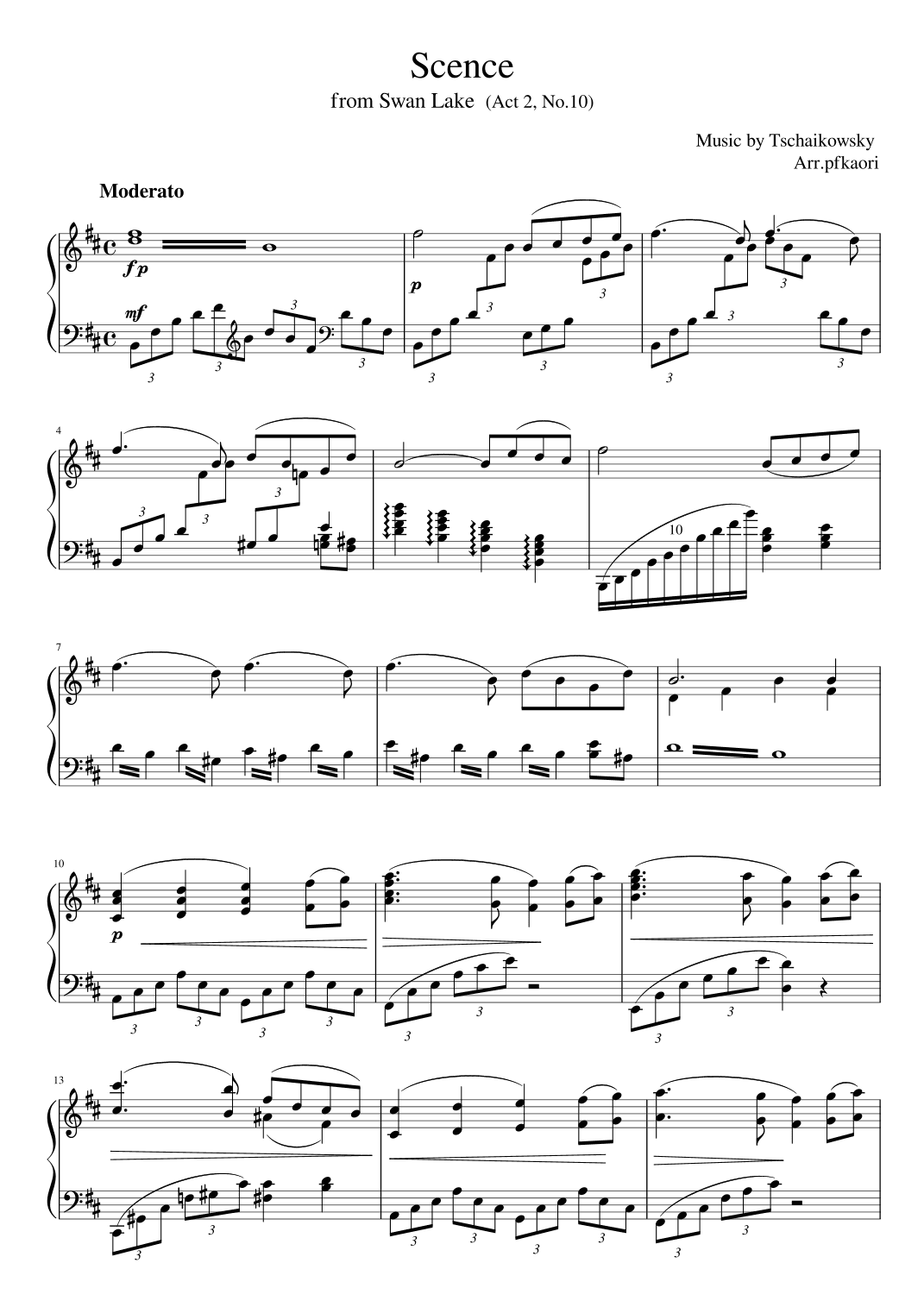 Senc Act.2 No.10 from "Swan Lake" (arr. pfkaori)