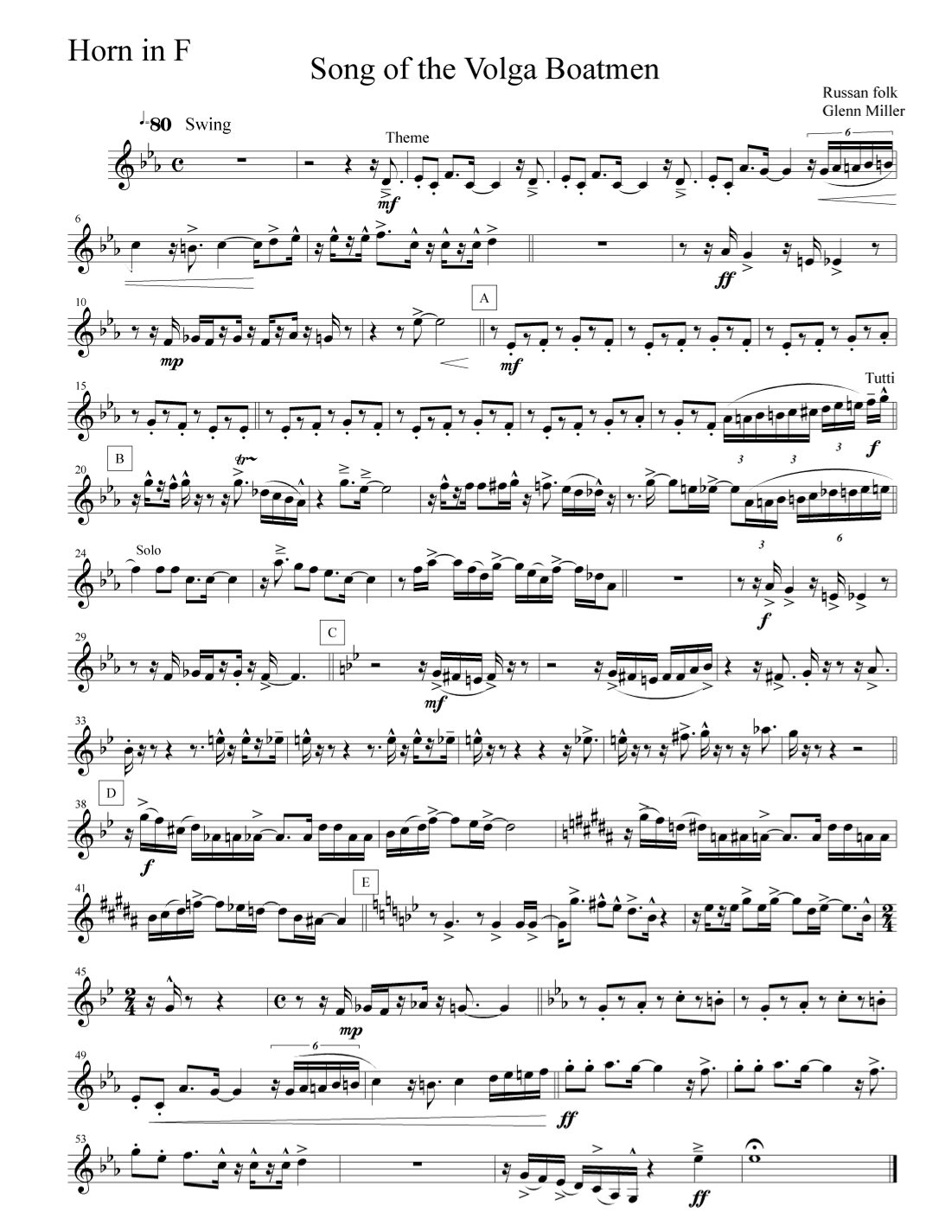 Song of the Volga Boatmen (arr. Glenn Miller)