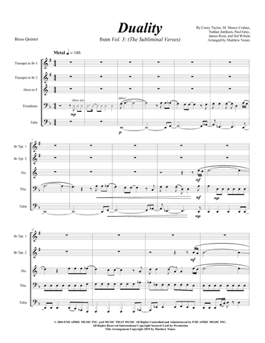 Duality (arr. Matthew Nunes)