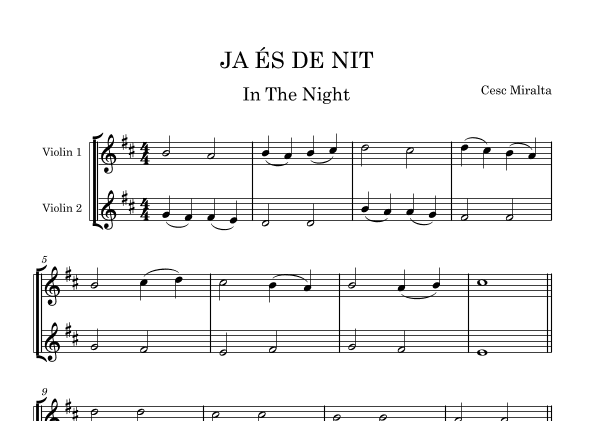 JA E´S DE NIT Vl Duet