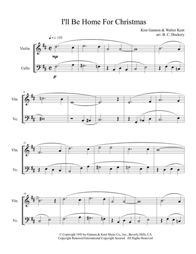 I'll Be Home For Christmas (arr. B. C. Dockery)