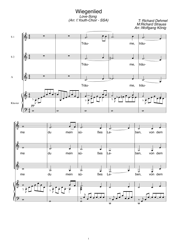 Wiegenlied (arr. Wolfgang König)