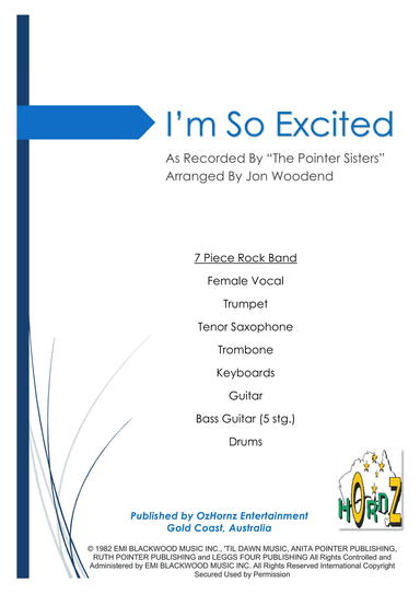 I'm So Excited (arr. Jon Woodend)