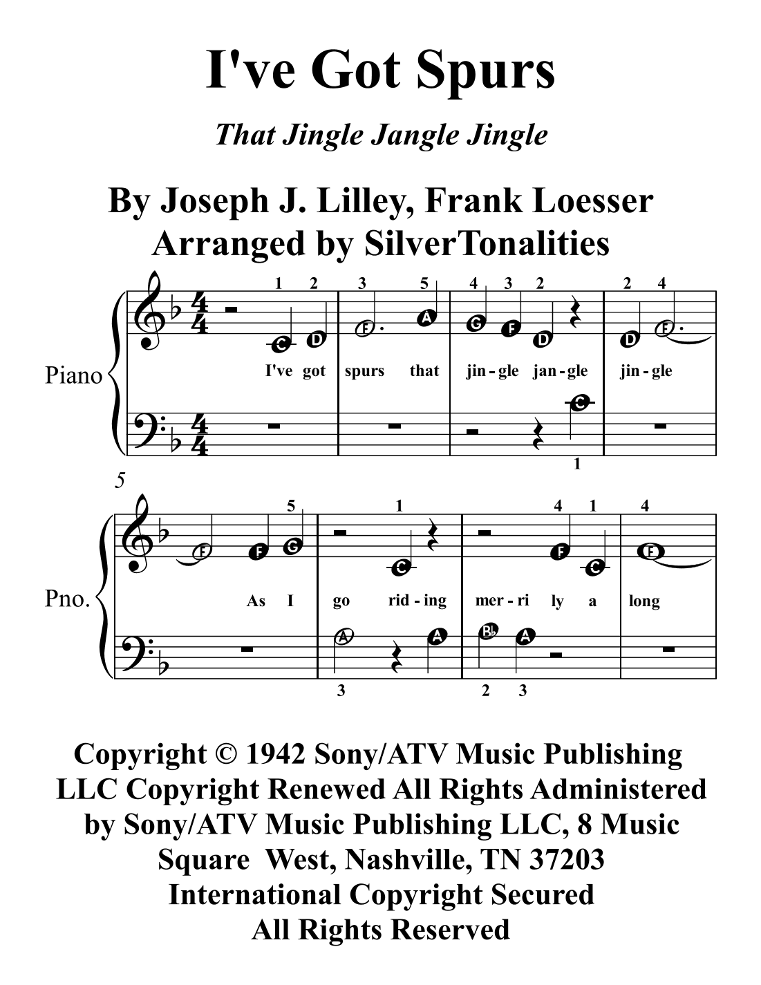 Jingle Jangle Jingle (i Got Spurs) (arr. SilverTonalities)