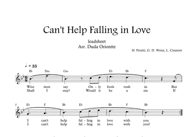 Can't Help Falling In Love (arr. Duda Oriontte)