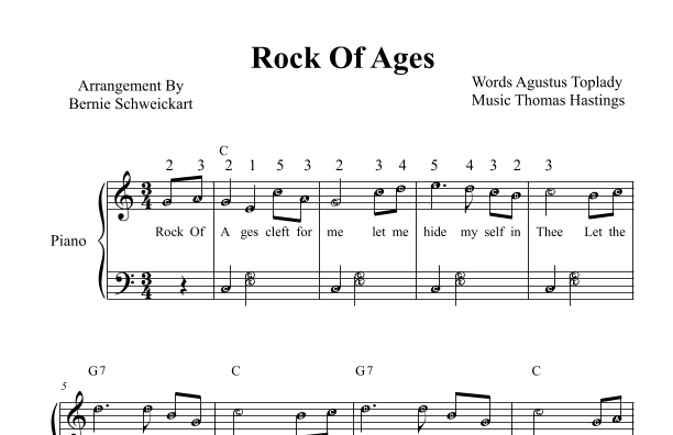 Rock Of Ages (BIG NOTE VERSION) (arr. Bernie Schweickart)