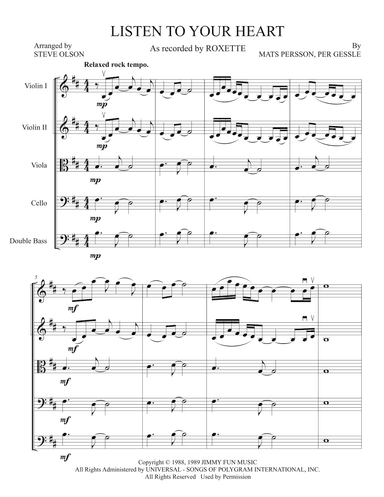 Listen To Your Heart (arr. Steve Olson)