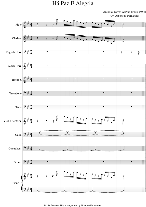 Há Paz E Alegria (arr. Albertino Fernandes)