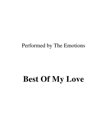 Best Of My Love (arr. Ronn M)