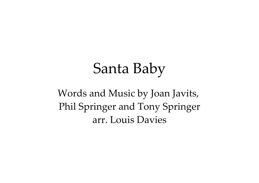 Santa Baby (arr. Louis Davies)
