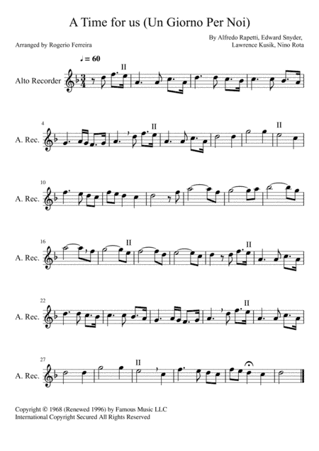 Un Giorno Per Noi (arr. Rogerio Ferreira)